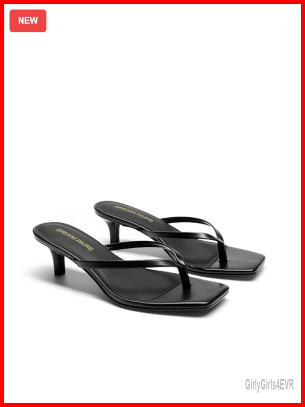 Women's Faux Leather Flip Flop Kitten Heel Sandals Slip On Casual Heels